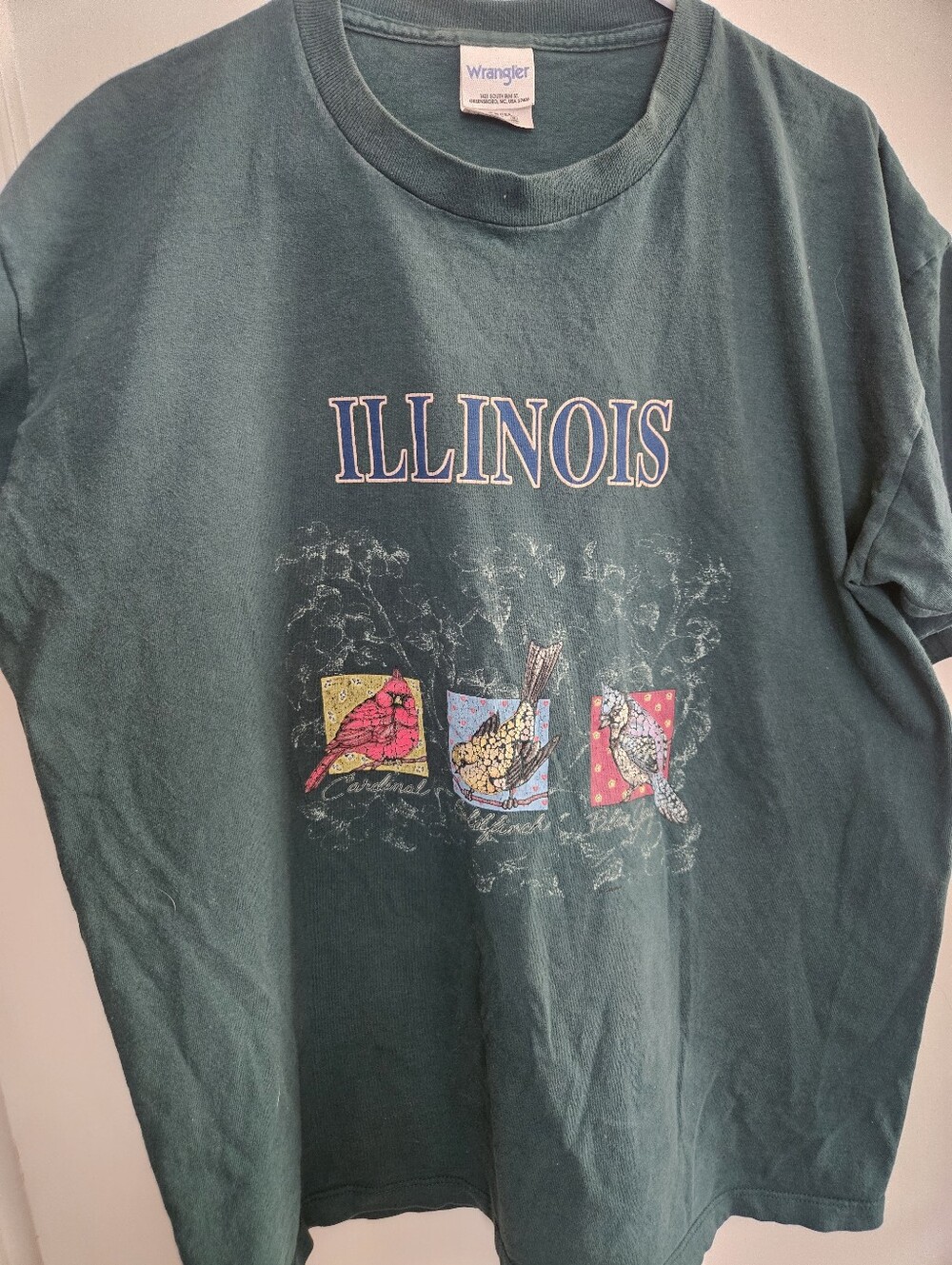 Vintage Wrangler Green Illinois Bird Graphic Tee